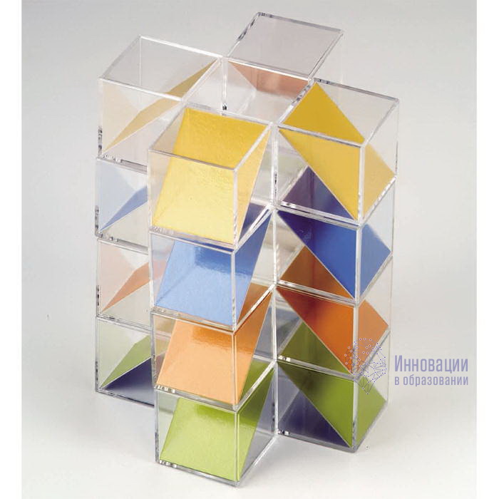 Кубики Weplay прозрачные с цветной диагональю 16 шт