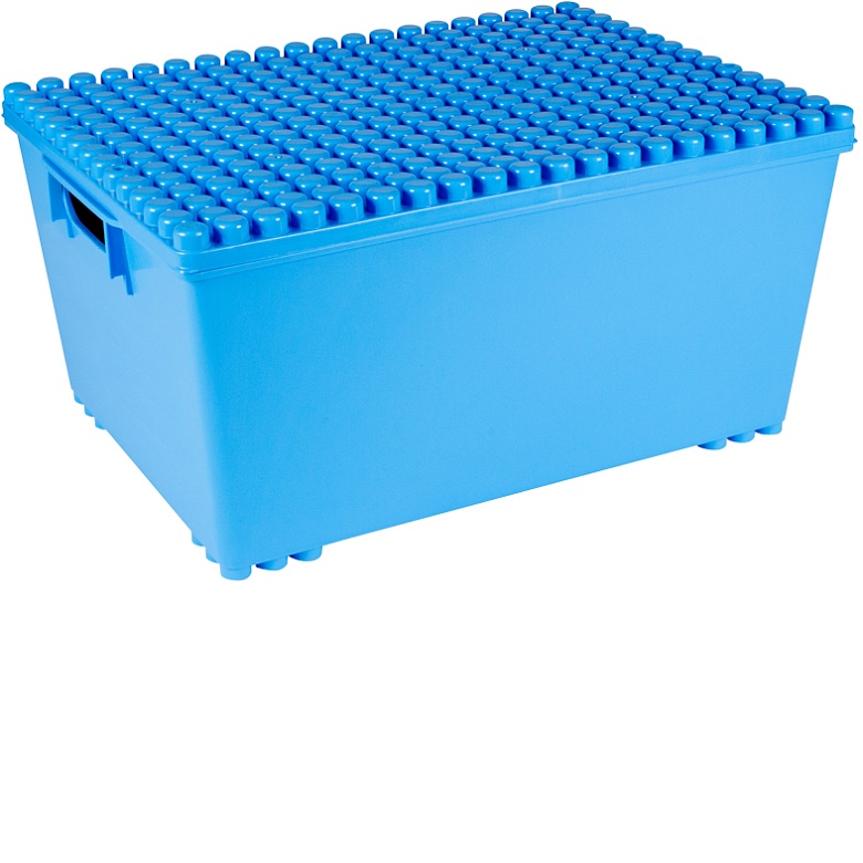 Ящик для хранения M с крышкой, голубой