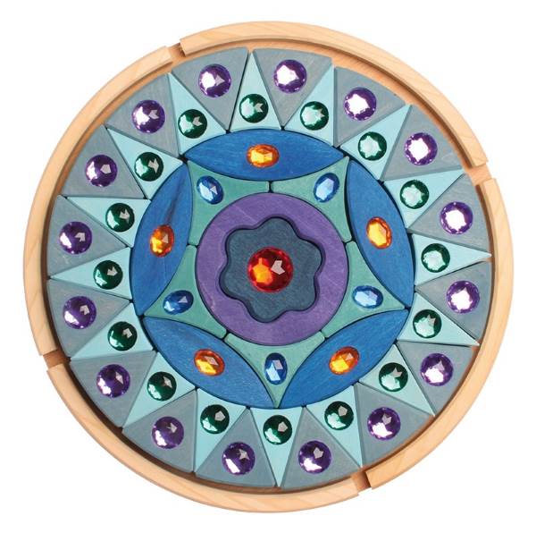 Орнамент в круге "Сверкающие камешки" 1 (сине-голубые оттенки)